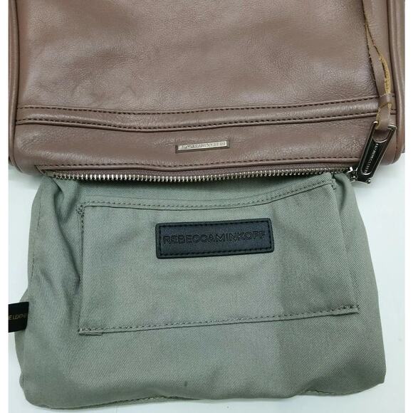 Rebecca Minkoff Mini M.A.C Brown Leather Chain Strap Zipper Crossbody Bag - Picture 11 of 13